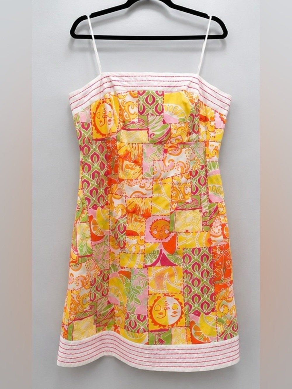 HTF Lilly Pulitzer Happy Hour Patch Bowen Strapless Dress Women’s Size 14
